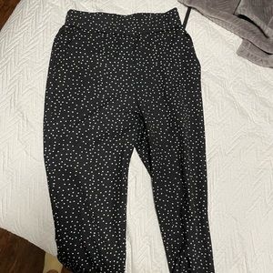 black business style pants with white dots